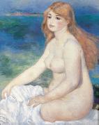 Pierre-Auguste Renoir La baigneuse blonde painting